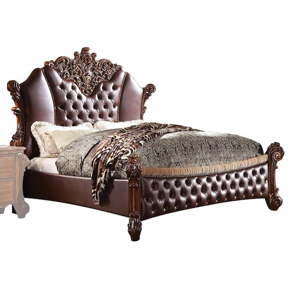 Acme Furniture Vendome Ii Pu and Cherry Queen Bed