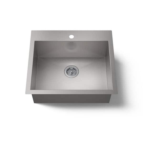 Vault Drop-In Stainless Steel 25 in. 1-Hole Single Bowl Kitchen Sink Kit