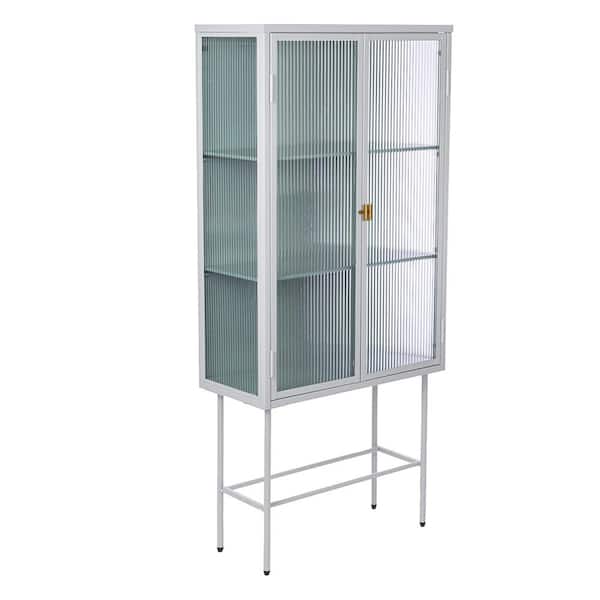 Unbranded 27.6 in. W x 12.6 in. D x 61.4 in. H Bathroom White Linen Cabinet