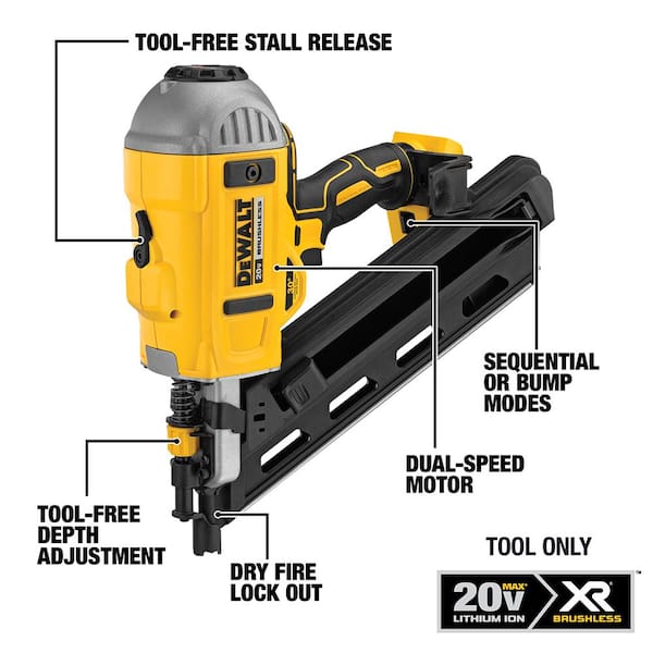 DEWALT DCN692B 20V MAX XR Lithium-Ion Cordless Brushless 2-Speed 30° Paper Collated Framing Nailer (Tool Only) - 2