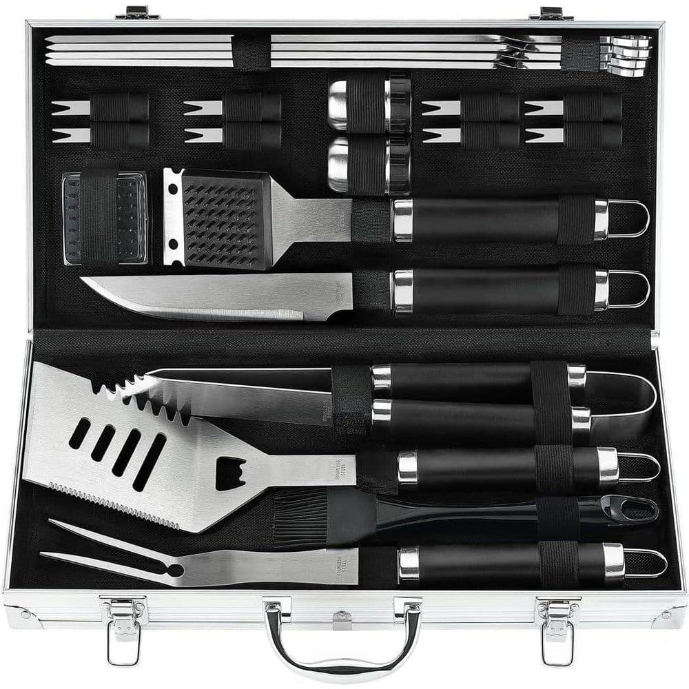 22 Pieces Stainless Steel BBQ and Kitchen Grill Tools Set with Aluminum Storage Case in Black price history on PriceWatchPro