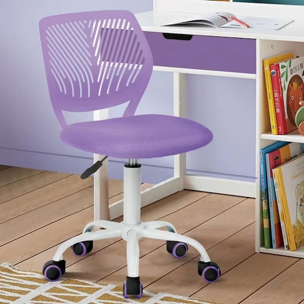 Carnation Mesh Adjustable Height Ergonomic Office Chair in Amethyst Purple with Breathable Back Swivel Study Chair