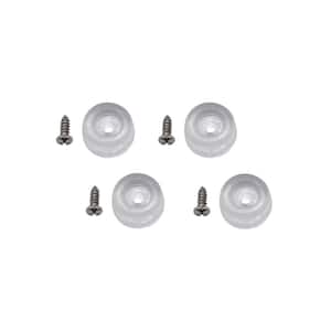7/8 in. Clear Rubber Like Plastic Screw-On Furniture Bumpers for Chairs and Table Floor Protection (4-Pack)