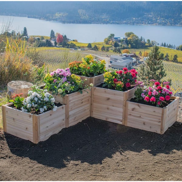 Outdoor Living Today 5. 5ft x2ft L-Shaped Western Red Cedar Raised