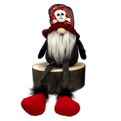 20 in. Sitting Halloween Gnome Plush (Red Hat) Ornament Home Decor
