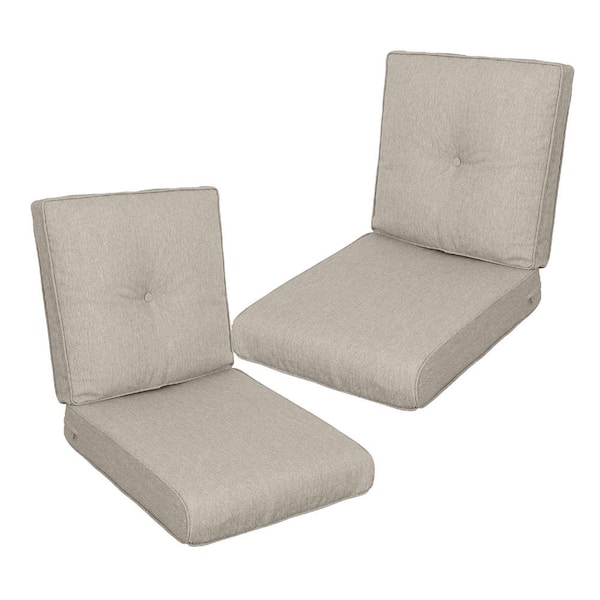 High Back Chair Cushion 2-Piece 22 x 24 x 4 in. Thick Resistant Outdoor Cushion for Garden, Porch and Home Office Use