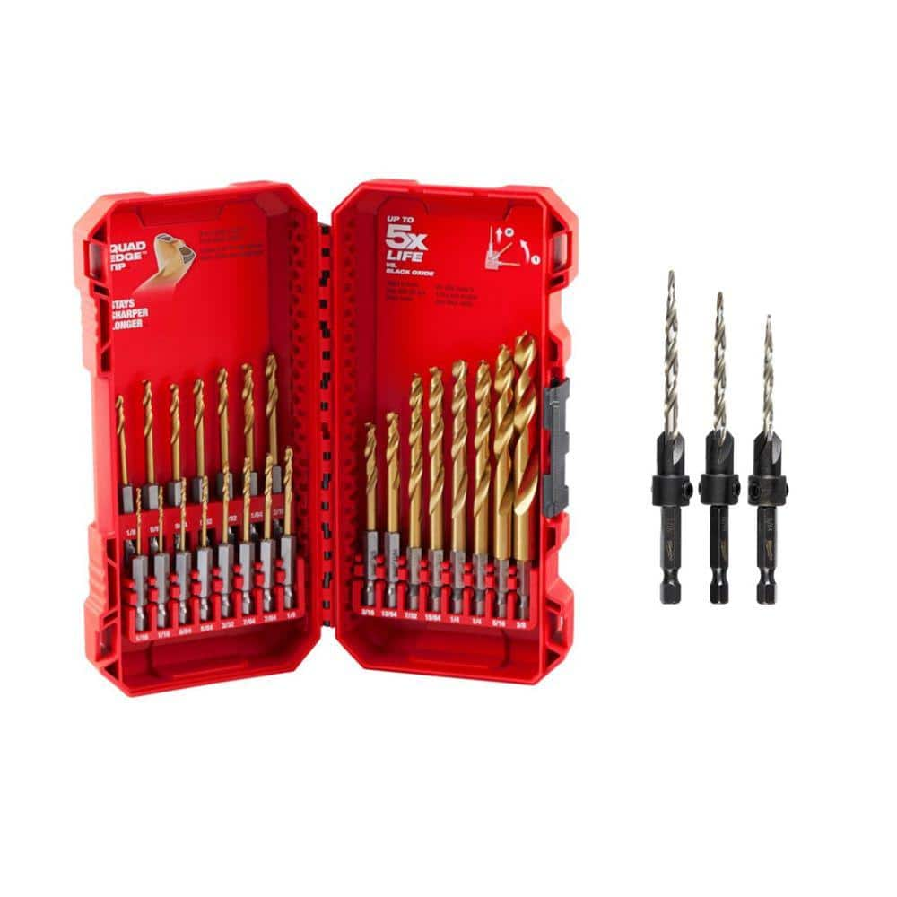 Milwaukee SHOCKWAVE Impact-Duty Titanium Drill Bit Set With Steel ...