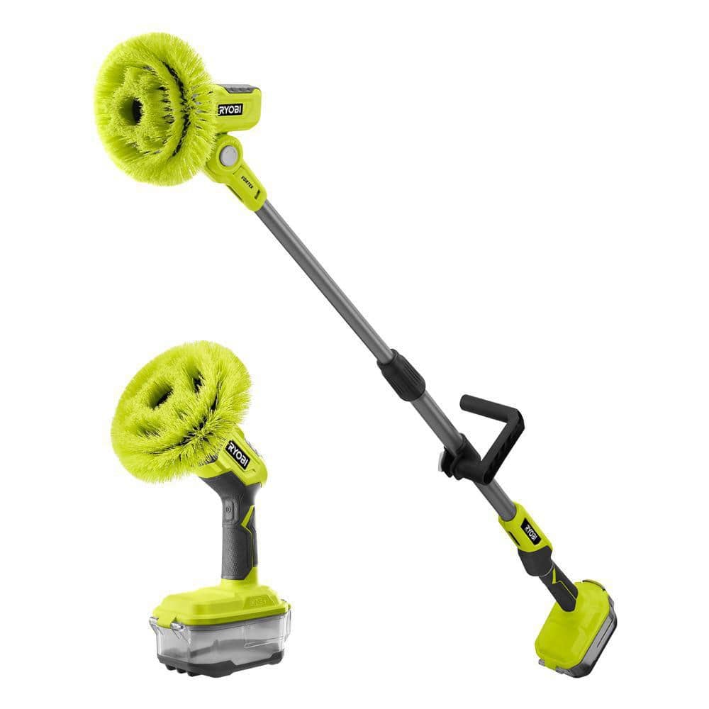 RYOBI ONE+ 18V Cordless Telescoping Power Scrubber with ONE+ 18V Cordless VORTEX Power Scrubber (Tools Only) (P4500P4510)