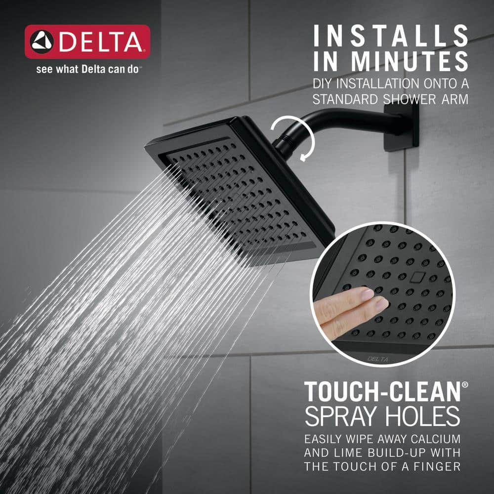 Matte Black Square Wall Mounted Rain Shower Head