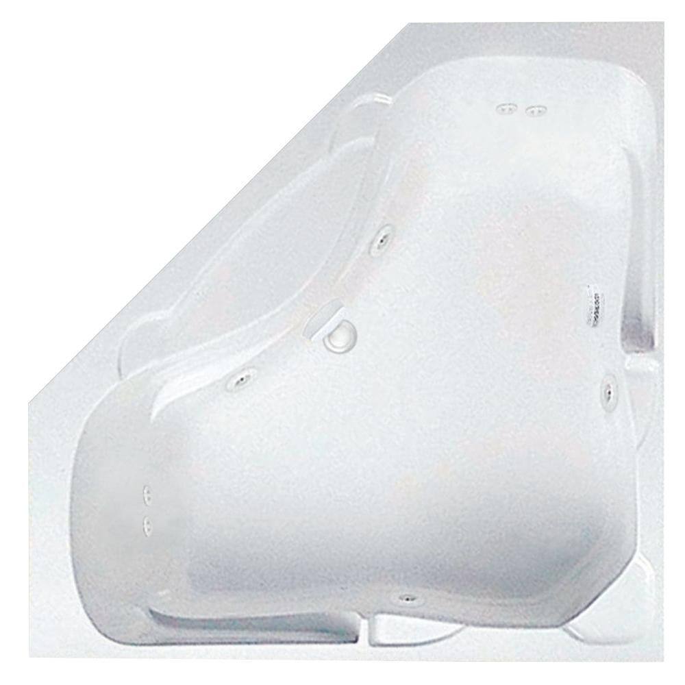 Preakness 60 in. Acrylic Corner Drop-In Whirlpool Bathtub Center Drain in W