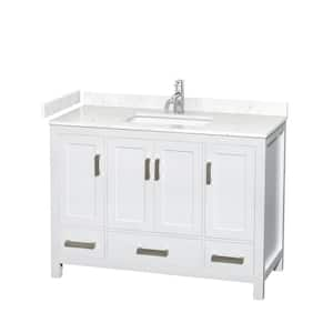 Sheffield 48 in. W x 22 in. D Single Bath Vanity in White with Cultured Marble Vanity Top in White with White Basin