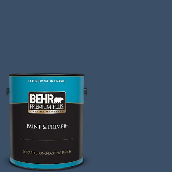 BEHR PREMIUM PLUS 1 gal. #M510-7 Inked Satin Enamel Exterior Paint & Primer