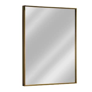 30 in. x 24 in. Brassy Gold Spectrum Metal Rectangular Bathroom Vanity Mirror