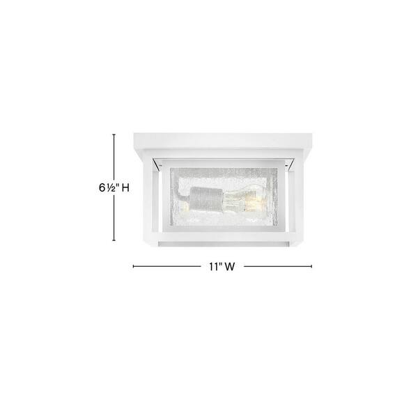 HINKLEY - Republic 11.0 in. 2-Light Textured White Flush Mount
