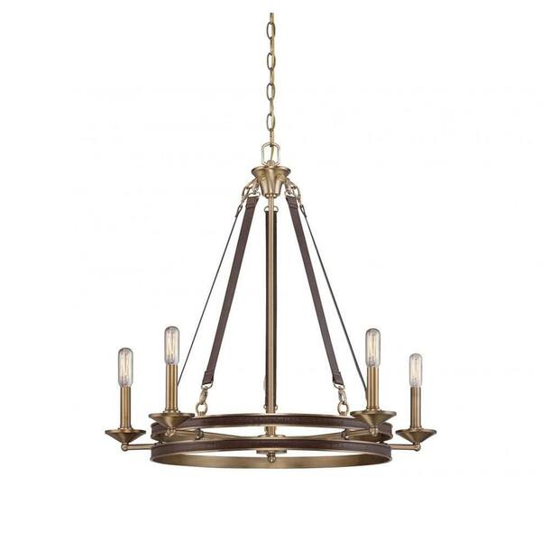 Filament Design Brixham 5-Light Gold Chandelier