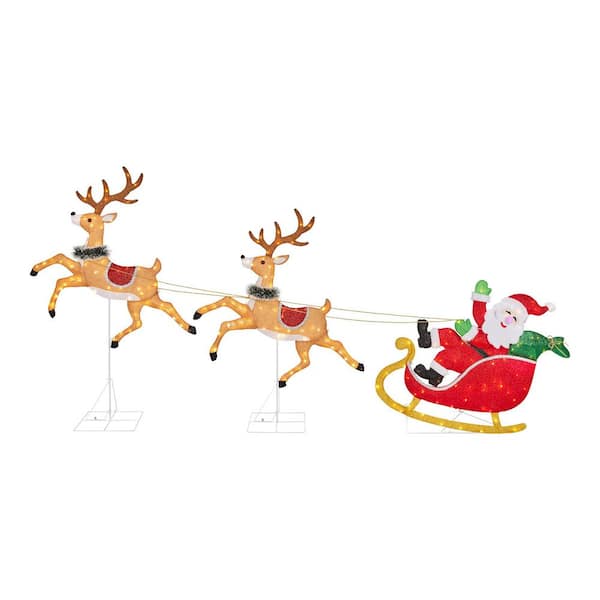 Home Accents Holiday 6 ft. LED Santa\'s Sleigh with Reindeer ...