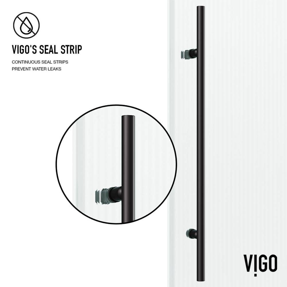 Matte Black Frameless Sliding Shower Door with Fluted Glass