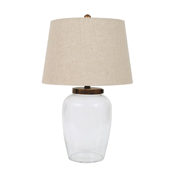 Storied Home 24 in. Clear Table Lamp with Fillable Base