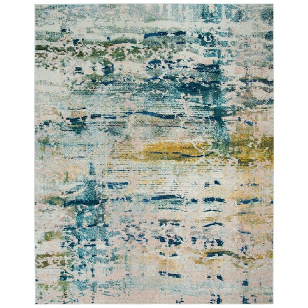 SAFAVIEH Monaco Blue/Gray 9 ft. x 12 ft. Abstract Area Rug