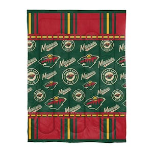 Minnesota Wild 4-Piece Multi Colored Rotary Twin Size Polyester Bed In a Bag Set