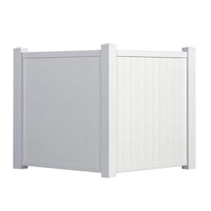 4.5 ft. H x 3.5 ft. W White Vinyl Privacy Corner Accent Fence Panel Kit