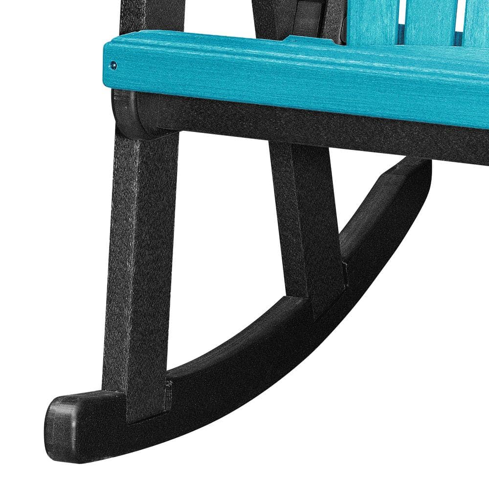 Aruba Blue and Black Heavy-Duty Rocker with High-Density Poly Resin