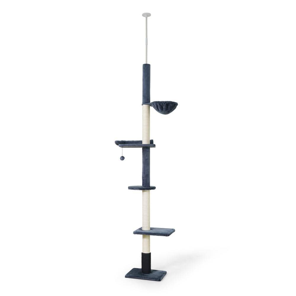 Dark Grey Adjustable Height 104-115 in. Tall Floor to Ceiling Cat Tree with Itching Scratcher price history on PriceWatchPro