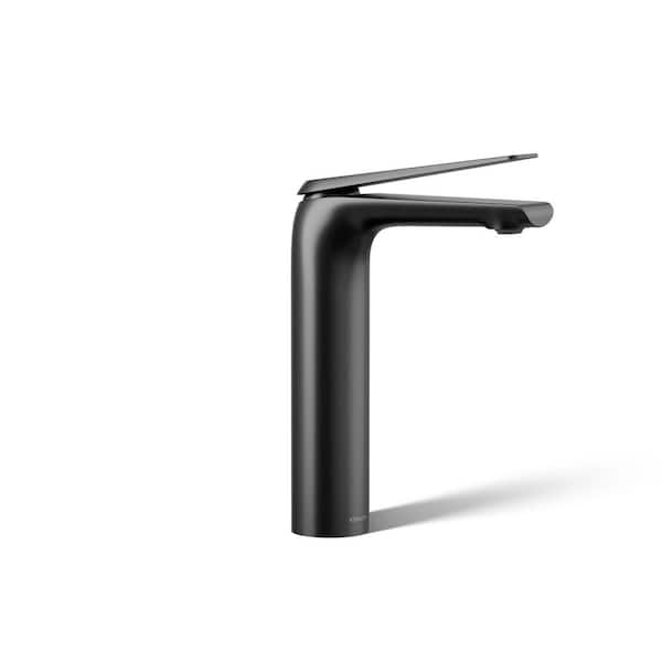 KOHLER Avid Tall Single Hole Single Handle Bathroom Sink Faucet with 0.5 GPM in Matte Black