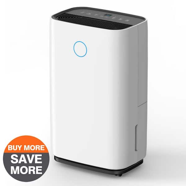 50 pt. 4,500 sq. ft. Dehumidifier for Home in. White, with 1.05 Gal Bucket, Auto Defrost, 24 Hour Timer