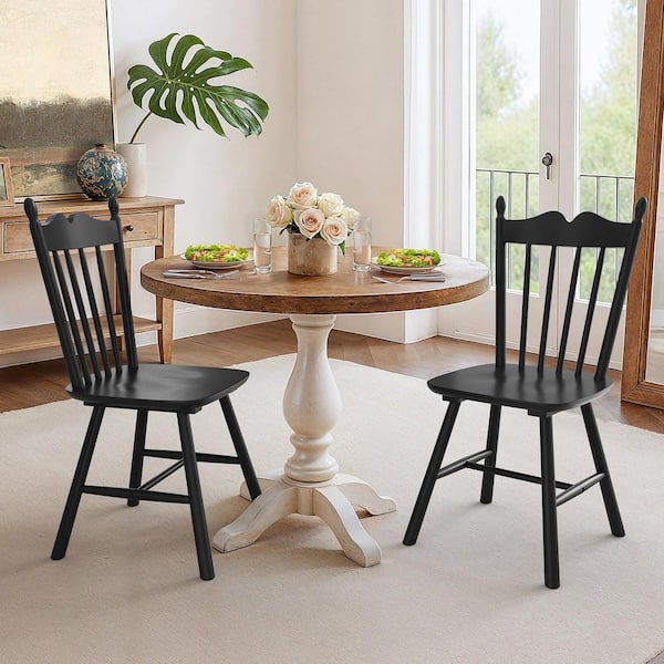 OrangeOne 17 in. Black Classic Windsor Dining Chair Farmhouse