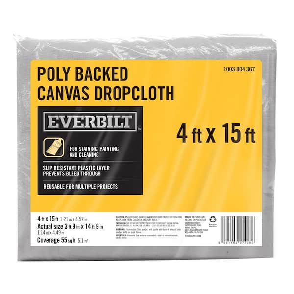Everbilt 4ft. x 15ft. Poly Backed Drop cloth