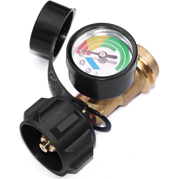 Propane Tank Gauge Level Indicator LP Gas Pressure Meter Color Coded for BBQ Grill RV Heater Appliances Black