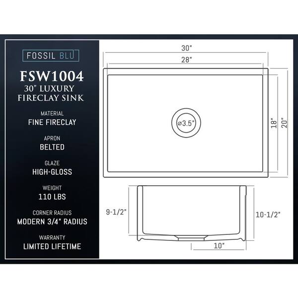 Fireclay Modern Farmhouse Kitchen Sink 