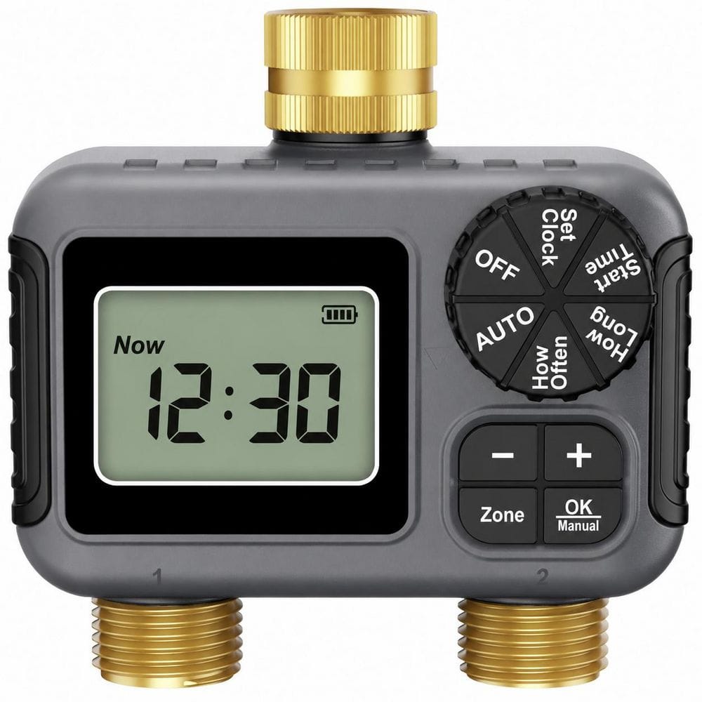 2 Outlets Sprinkler Timer Brass Inlet Outlet Water Timer for Garden Hose Auto Manual Rain Delay IPX5 Waterproof price history on PriceWatchPro