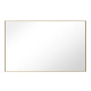 48 in. W x 30 in. H Modern Large Rectangular Aluminum Framed Wall Mounted Bathroom Vanity Mirror in Gold