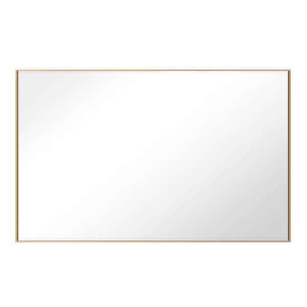 GETLEDEL 48 in. W x 30 in. H Modern Large Rectangular Aluminum Framed Wall Mounted Bathroom Vanity Mirror in Gold