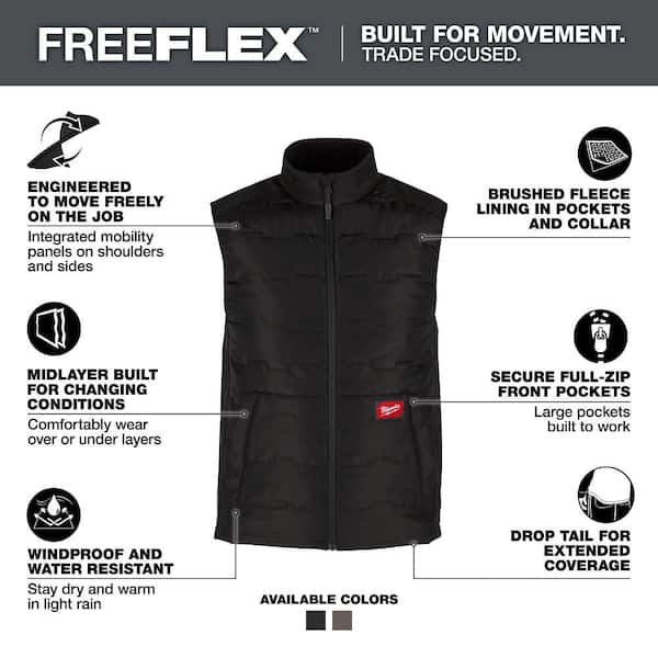 Milwaukee Men's 2X-Large Black FREEFLEX Lightweight Insulated Vest
