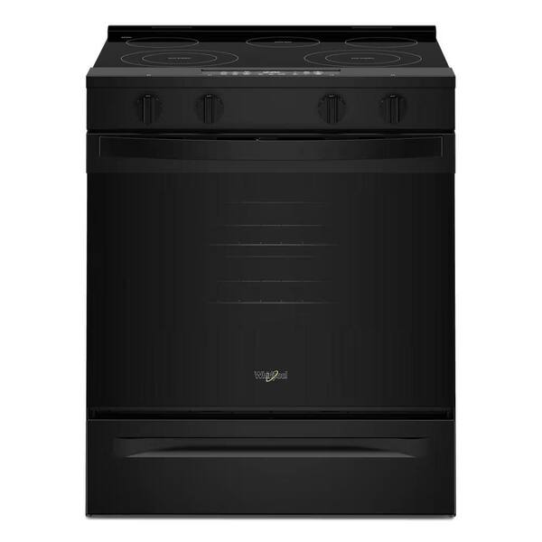 30 in. 5 Element Slide-In Electric Range in Black with Air Cooking Technology and Steam Clean