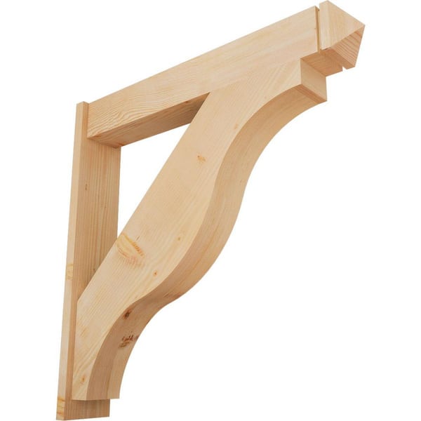 Ekena Millwork 8 in. x 44 in. x 44 in. Douglas Fir Fuston Arts and Crafts Smooth Outlooker