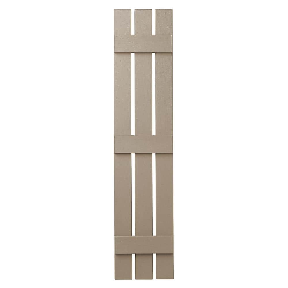 13 in. x 55 in. Polypropylene 3-Board Open Board and Batten Shutters Pair in Pebblestone Clay price history on PriceWatchPro