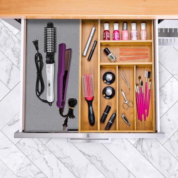 Seville Classics - 11.75 in. x 18 in. x 2 in. Bamboo Utensil Drawer Organizer Tray