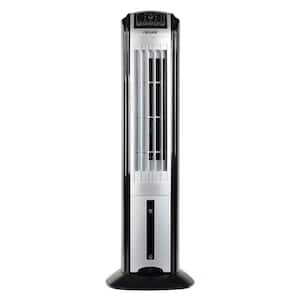 320 CFM 3-Speed 2-In-1 Compact Design Portable Evaporative Cooler (Swamp Cooler) and Tower Fan for 100 sq. ft. - Black