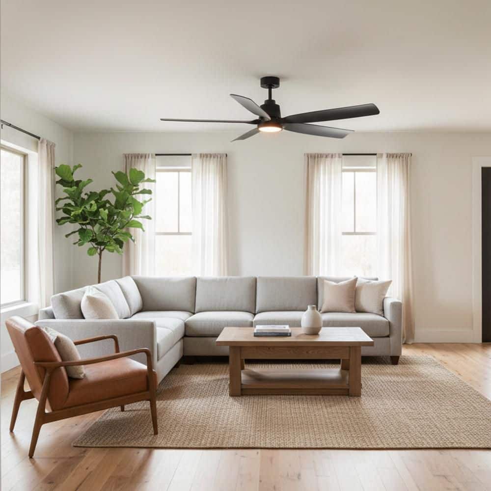 Bodin 64.0 in. Indoor/Outdoor Integrated LED Matte Black Ceiling Fan with Remote Control price history on PriceWatchPro