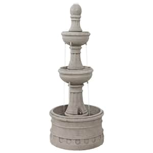 Cyprus 3-Tier Polyresin Outdoor Fountain - Gray