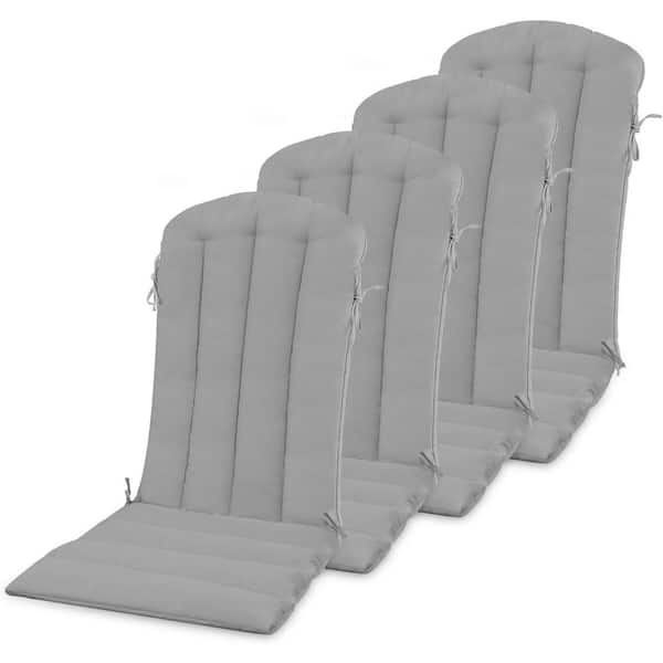 Mximu 19.7 in. x 18.9 in. Gray Patio Adirondack Chair Cushion with Straps for Indoor and Outdoor (set of 4)