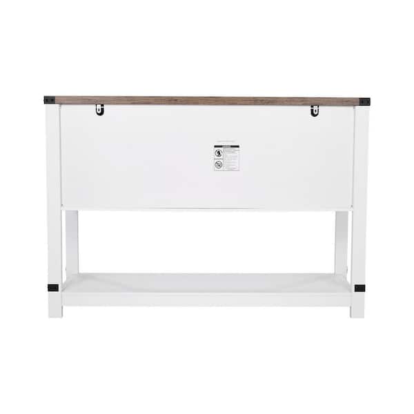 VEVOR Coffee Bar Cabinet, 47.3 x 15.7 x 32.7in. Farmhouse Coffee Bar Cabinet with 4-Tier Storage, Coffee Bar Table, Barn Doors