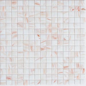 Celestial Glossy Coconut White 12 in. x 12 in. Glass Mosaic Wall and Floor Tile (20 sq. ft./case) (20-pack)