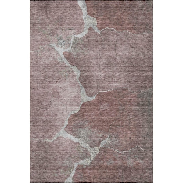 Mayfield Premium Machine Washable Abstract AMF1889 Mauve 10 ft. x 14 ft. Area Rug