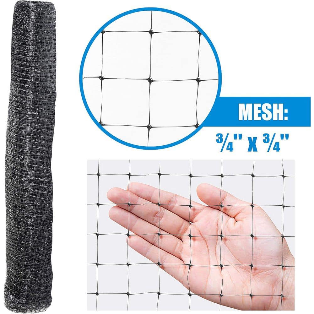 Black Plastic Garden and Plant Protective Netting 7' x 100'