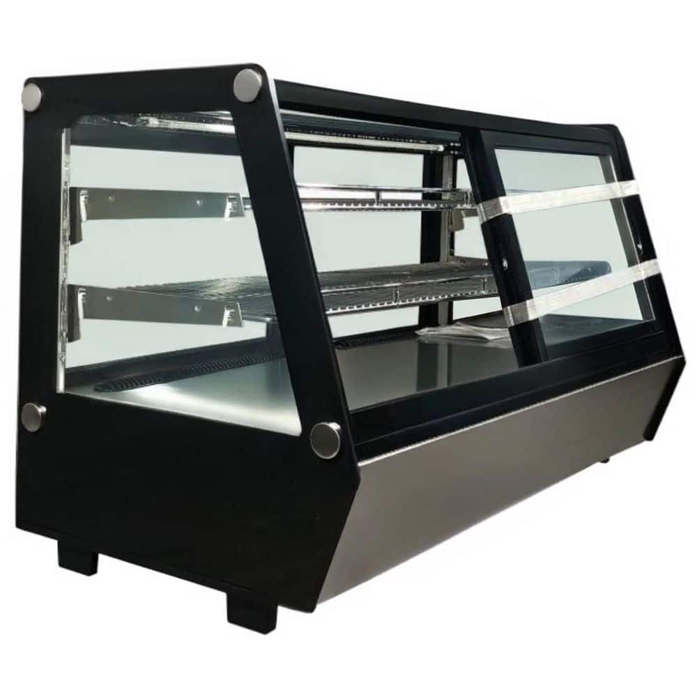 48.5 in. W 7 cu. ft. Commercial NSF Refrigerated Countertop Bakery Display Case EW481 in Black